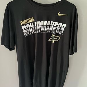 Black Purdue shirt.